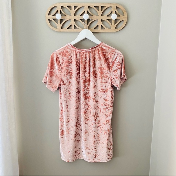 POL Velvet V-Neck Tee Shirt Pink Sz Small - Picture 6 of 8